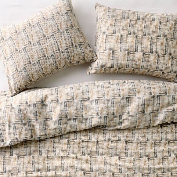 Open Box - Casaluna - Full/Queen Heavyweight Linen Blend Duvet Cover and Brown - Picture 3 of 4